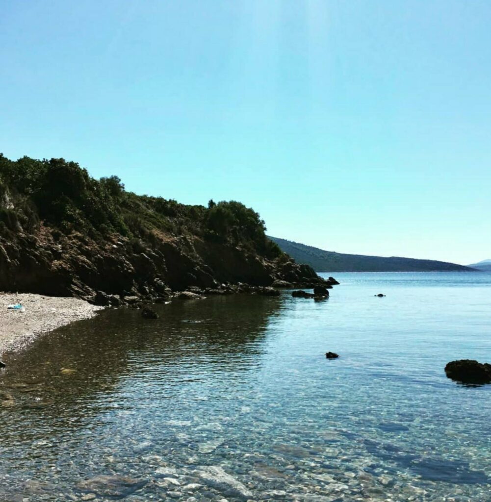 Secluded beach with crystal-clear waters in Alonissos